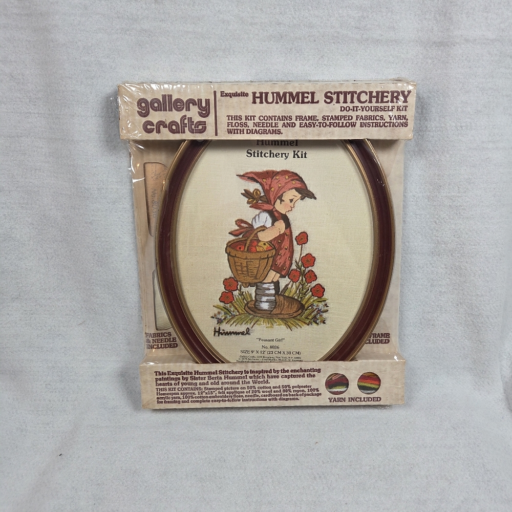 Gallery Crafts Hummel Stitchery Kit " Peasant Girl" Vintage 1975